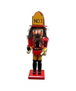 Nutcracker Fireman Vintage 15&quot; Flashlight, Axe, Faux Hair &amp; Beard Old Ch... - $23.38
