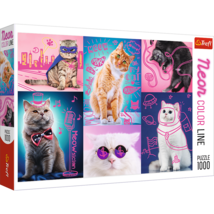 1000 Piece Jigsaw Puzzles, Super Cats, Neon Line, Adult Puzzles, Trefl 10581 - £15.04 GBP