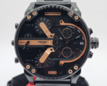 NOUVELLE VÉRITABLE DIESEL MR DADDY 2.0 DZ7312 57MM CADRAN NOIR ET OR ROS... - $152.51