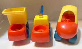Vintage Little Tikes TOTTLE TOTS cozy coupe, dump truck, tow truck lot - $14.84
