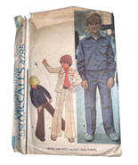1975 McCALL&#39;S #4785 - BOYS RETRO UNLINED JACKET &amp; FLARED PANTS PATTERN  6 - $72.98 MXN