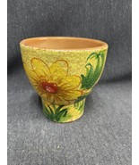 Vintage Melrose Italian Red Ware Pottery Flower Pot Planter Hand Painted... - £33.10 GBP