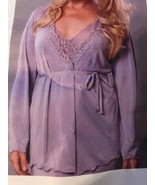 2x/3X Plus Size Stretchy Short Robe w/ Belt~ Amethyst FREE SHIP Sexy Lin... - $14.54