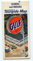 Gulf Oil Tourgide Map of Illinois and Indiana - £9.32 GBP