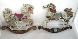 2 Vintage Carousel Rocking Horses Plastic Wall Decoration, 6” H X 7” L X... - $29.99