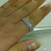 1.80 Ct Round Cut Full Eternity Band Engagement Ring 14k White Gold Over - £89.40 GBP