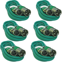 6 Green 3 Ft Foot Xlr Pin Male To Female Shielded Mic Microphone Extensi... - £27.96 GBP