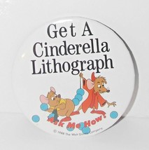 Walt Disney World Cinderella Mice Button 1988 3in Jaq Gus Cast Member Pin Rare - $49.99