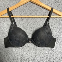 Body By Victoria Secret Push Up Black Lace Padded Underwire Smooth Bra 32B - £18.69 GBP