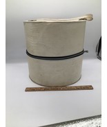 Vintage Textured Vinyl Travel Hat Box Wig Case Zippered Luggage Off White - €21,23 EUR