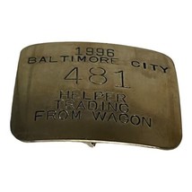 Vtg Silver In Color 1996 Baltimore City Helper Trading From Wagon Badge #481 Pin - £21.95 GBP