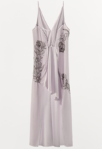 Zara Bnwt 2024. Mauve Crepe Embroidered Dress Beads. 7521/825 - £129.84 GBP