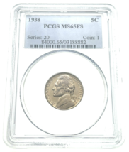 1938 5C Jefferson Nickel PCGS MS65FS Full Steps Gorgeous Strike and Color - $2,214.25 MXN