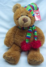 Ganz Soft Wintertime Teddy Bear W/ Scarf &amp; Hat 12&quot; Plush Stuffed Animaltoy New - £15.90 GBP