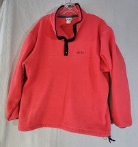 Vintage LL Bean Script Logo Fleece Pull Over Jacket 1/4 Snap Mens XL Sal... - $40.16