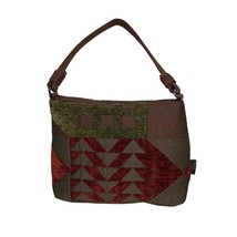 Donna Sharp Handbag Crossbody Quilt Pattern Brown Maroon Small - $12.60