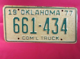 LICENSE PLATE Com&#39;l Truck Tag 1977 OKLAHOMA 661 434 Unissued [B3A] - $10.56