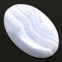 32.6Ct Natural Picture Blue Lace Agate Oval Shape Cabochon Gemstone - £18.65 GBP