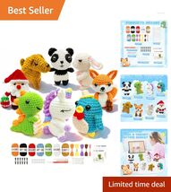 Beginner-Friendly Crochet Kit - 8Pcs Animal Designs with Easy Video Inst... - $42.52
