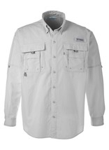 Men&#39;s Columbia PFG Bahama Fishing Shirt XL Long Sleeve Button Up Cool Gray - £18.51 GBP