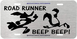 BEEP ROAD RUNNER ASSORTED COLOR BRUSHED Aluminum LOOK Metal License Plate 1 - $8.98