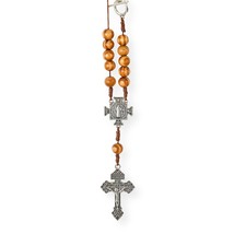 Nazareth Store Car Rearview Mirror Rosary One Decade Protection Wood Beads Catho - $13.40