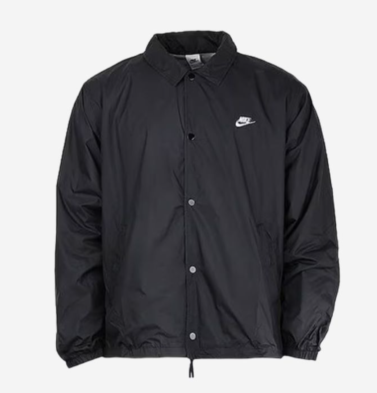 Nike Club Coache Jacket Men&#39;s Sportswear Casual Jacket Top Black NWT FN3... - $80.01
