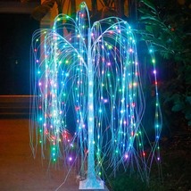 288 LED 6FT Colorful Lighted Willow Tree, RGB LED Tree with Remote - £87.12 GBP