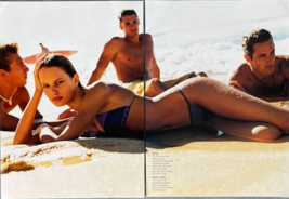 2001 Original Vogue Magazine Print Ad Sexy Woman On Beach in Bikini - £13.06 GBP