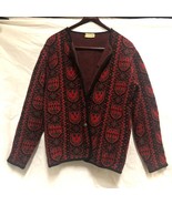 Womens 48, Vintage 100% wool Red Black Green Holiday Sweater by Salzburger - £11.68 GBP