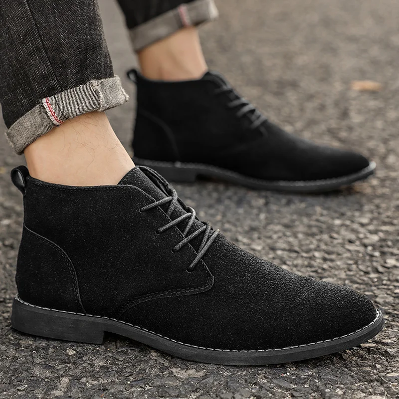 Fashion Ankle Boots For Men Winter Boot British Style Classic Suede Boot... - £46.21 GBP