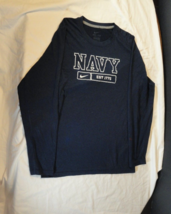 Dark Blue Nike Athletic Gym DRI-FIT Usn United States Navy Est 1775 Shirt Small - £16.17 GBP