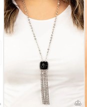 Seaside Season - Black Paparazzi Accessories Necklaces Long Pendant  - $4.95