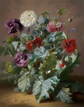 Still Life flower Poppies Oil painting Art Printed canvas Giclee - £8.97 GBP+