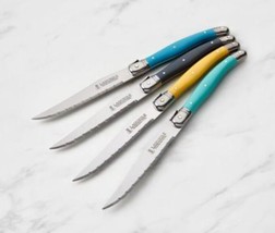 LAGUIOLE set of 12 steak knives Yellow, Charcoal and Turquoise Free Shipping - £57.10 GBP