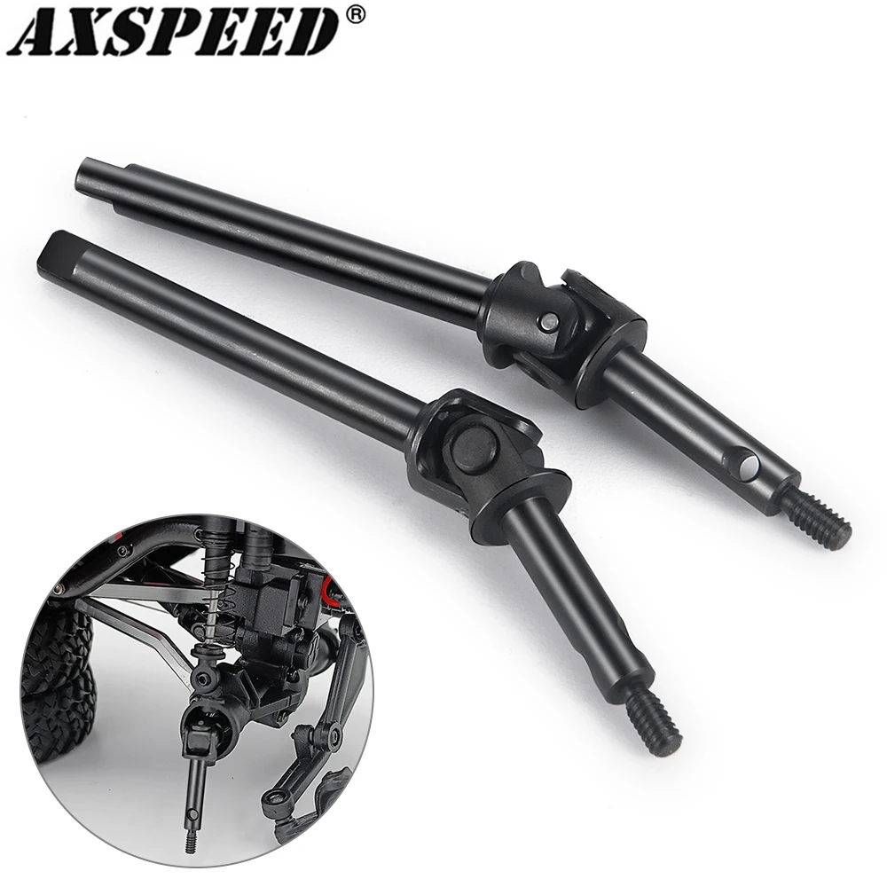 AXSPEED 1Pair Steel Front Axle Drive Shaft for 1/24 RC Crawler Car Axial SCX24 - £11.22 GBP