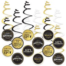 Aged to Perfection Vintage Dude Birthday Cheers Spiral Decoration Kit, 1... - £7.14 GBP