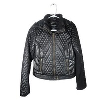 Aeropostale Women’s Black Jacket Size Large Quilted Zip Sleeve Pockets F... - $23.51