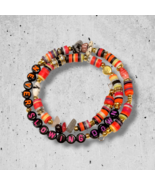 Red Multicolor Beaded Bracelet: Twenty One Pilots Never Slowing Down Raw... - $41.10 CAD