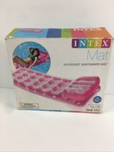 Intex Inflatable 18 Pocket  Pink Suntanner Mat 74in x 28in with built in Pillow - £15.74 GBP