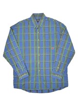 Wrangler Twenty X Button Down Shirt Mens L Blue Plaid Western Long Sleeve - £19.69 GBP
