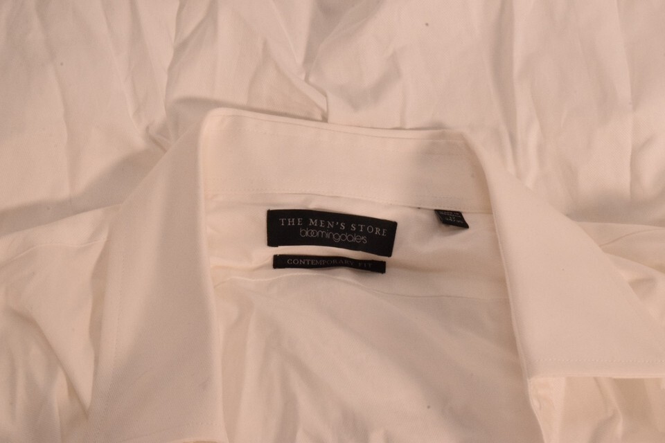 Bloomingdales Mens Contemporary Fit Dress Shirt White 17 34/35 Item image 5