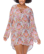 Raisins Curve Plus Size Paisley Silk Road Hooded Lace-up Swim Cover-up, Size 3X - £22.64 GBP