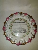 Vintage Porcelain Recipe for a Friend Wall Plate Decorative Feminine Shabby Chic - £29.73 GBP