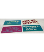 4 Vintage 1980&#39;s 4x9&quot; Sign Poster ASSUME NOTHING HELL FROZE OVER SMART A... - $20.46 CAD