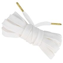 Flat Cotton White Shoelaces with Gold Tips by Loop King Laces - £14.16 GBP+