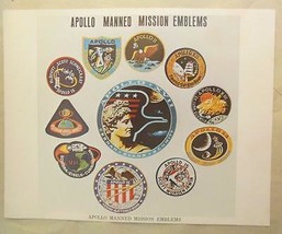 Vintage NASA Print Apollo Manned Mission Emblems 1973 - $13.86