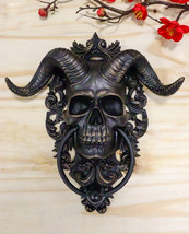 Ebros Baphomet Horned God Skull Hanging Door Knocker with Built in Striker Plate - £39.53 GBP