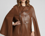 Chaqueta de piel de cordero para mujer hecha a mano estilo poncho de cue... - $226.58+