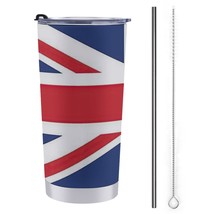 Mondxflaur British Flag Steel Thermal Mug Thermos with Straw for Coffee - $20.98